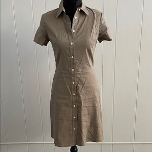 Theory Tan Short Sleeve Dress
